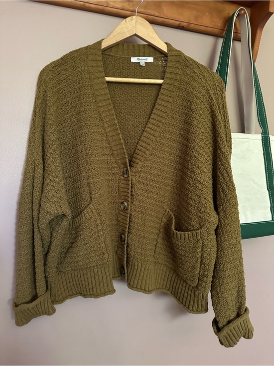 Madewell Sweaters - Madewell Textured Knit Cropped V-Neck Cardigan